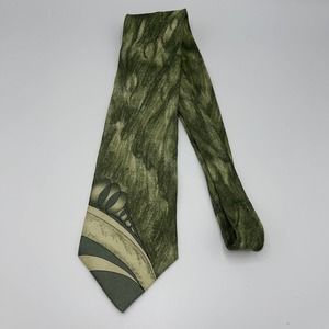 CHRISTOPHER LAWRENCE DESIGN GREEN MULTICOLOR 100% SILK MEN’S TIE